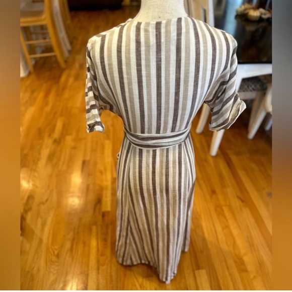 Free People Linen Stripe Dress - Picture 3 of 7